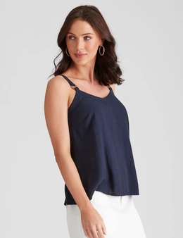 Katies Linen Blend O Ring Trim Camisole