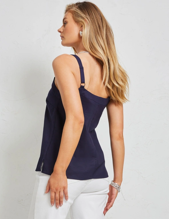 Katies Linen Blend O Ring Trim Camisole, hi-res image number null