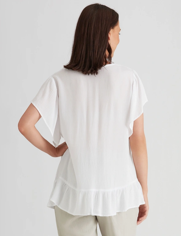 Katies Ruffle Embroidered Top, hi-res image number null