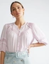 Katies Cotton Pintuck Lace Shirt, hi-res