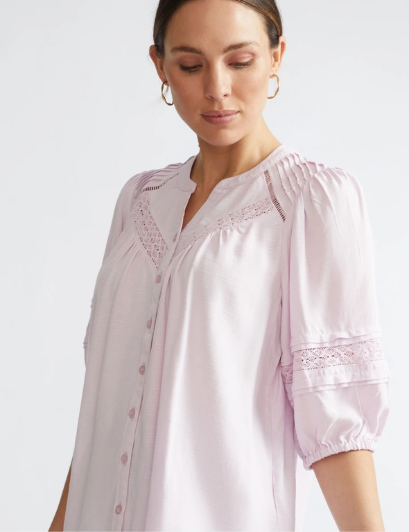 Katies Cotton Pintuck Lace Shirt | EziBuy Australia