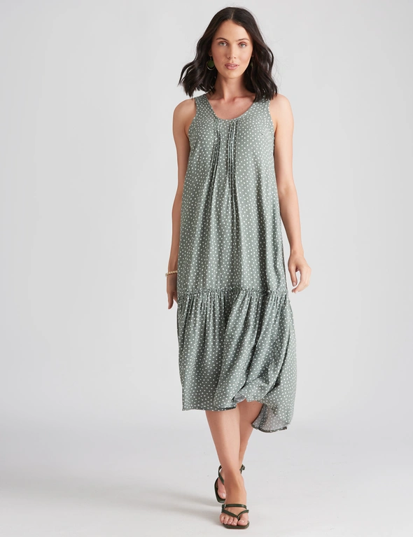 Katies Midi Pleat Front Tiered Dress, hi-res image number null