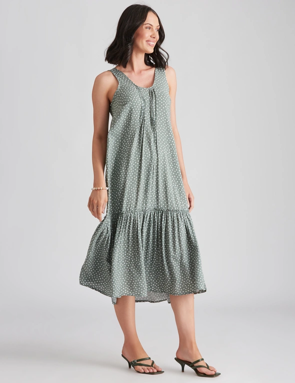 Katies Midi Pleat Front Tiered Dress, hi-res image number null