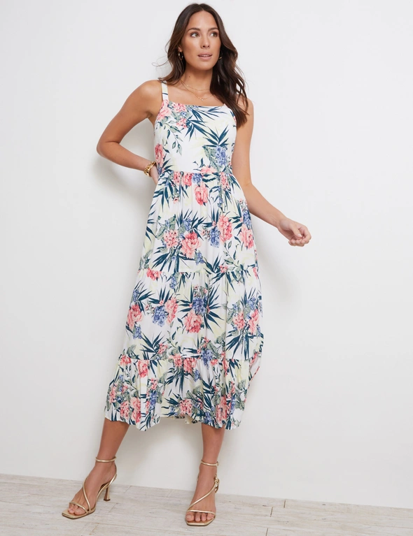 Katies Strappy Smocked Back Maxi Dress, hi-res image number null