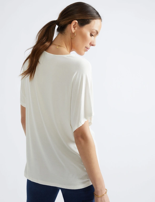 Katies Button Woven Knitwear Top, hi-res image number null