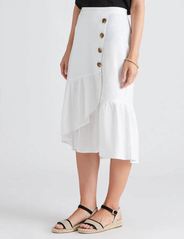 Katies Midi Length Button Trim Skirt, hi-res image number null