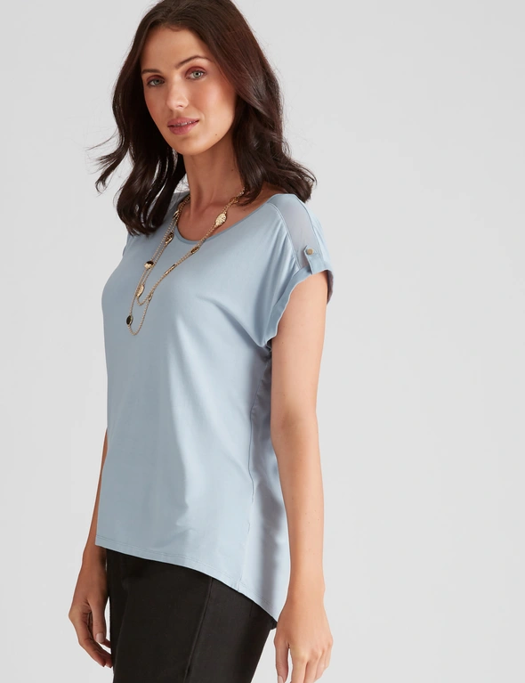 Katies Extended Sleeve Tab Cuff Top, hi-res image number null