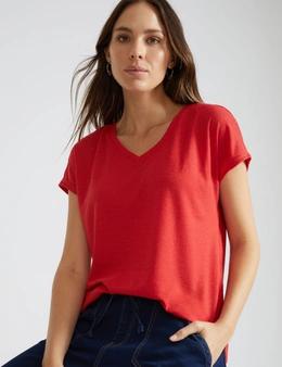 Katies Knitwear V-Neck Textured Blouse