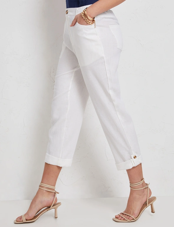 Katies Linen Blend Roll Up Pants, hi-res image number null