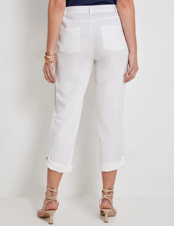 Katies Linen Blend Roll Up Pants, hi-res image number null