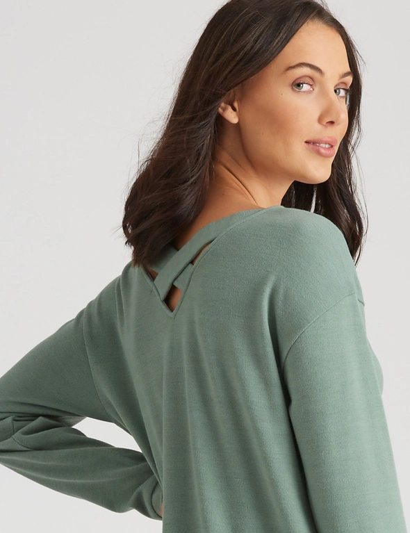 Katies Fluffy Knitwear Cross Back Detail Top, hi-res image number null