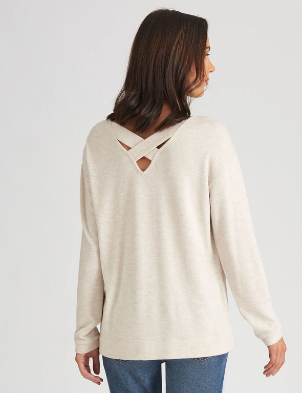 Katies Fluffy Knitwear Cross Back Detail Top, hi-res image number null