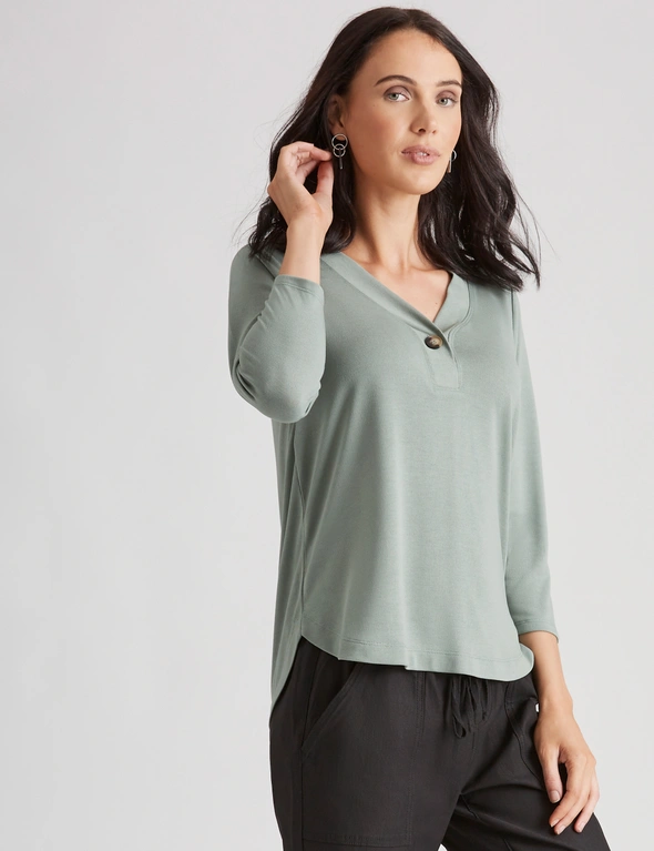 Katies One Button Fluffy Knitwear Top, hi-res image number null