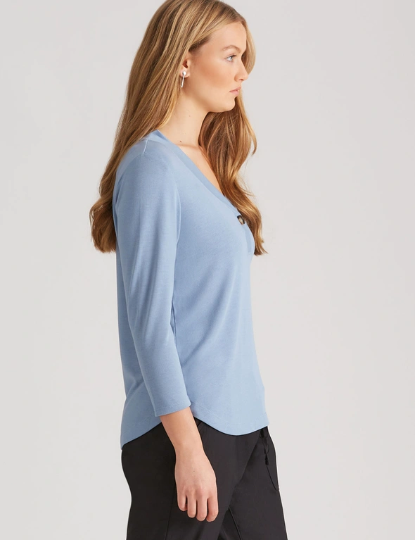 Katies One Button Fluffy Knitwear Top, hi-res image number null