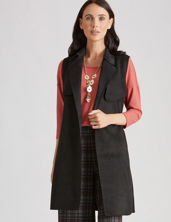 Katies Suedette Trench Coat, hi-res image number null