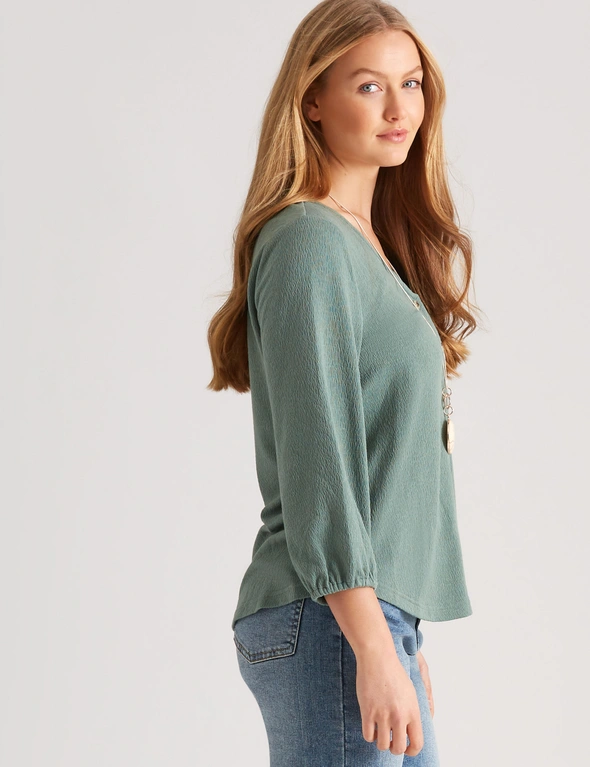 Katies Texture Knitwear Button Front Top, hi-res image number null
