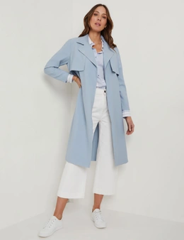 Katies Long Sleeve Belted Trench Jacket