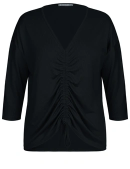 Katies 3/4 Sleeve Rusched Front Top