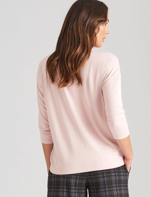 Katies 3/4 Sleeve Rusched Front Top, hi-res image number null