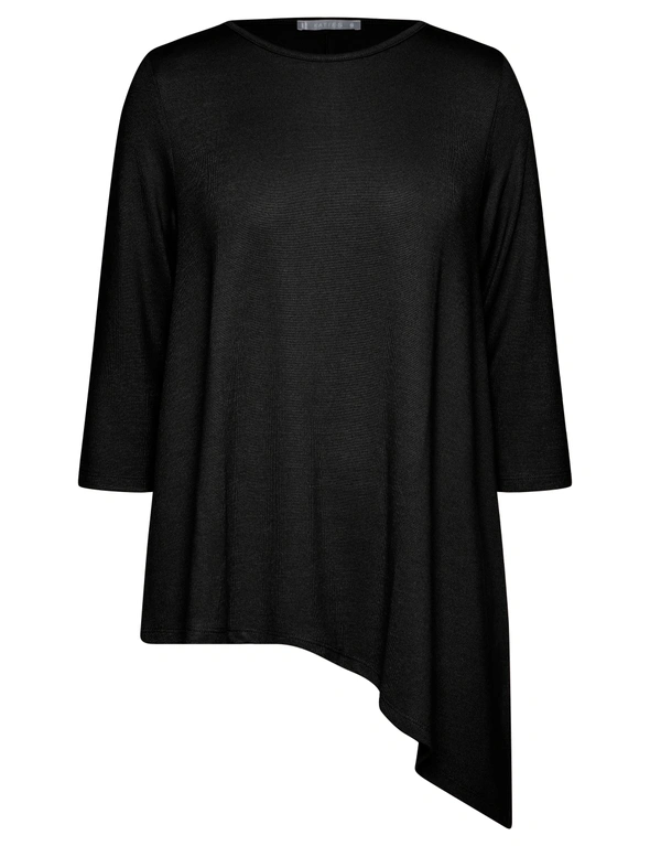 Katies 3/4 Sleeve Asymmetrical Tunic Knitwear Top, hi-res image number null