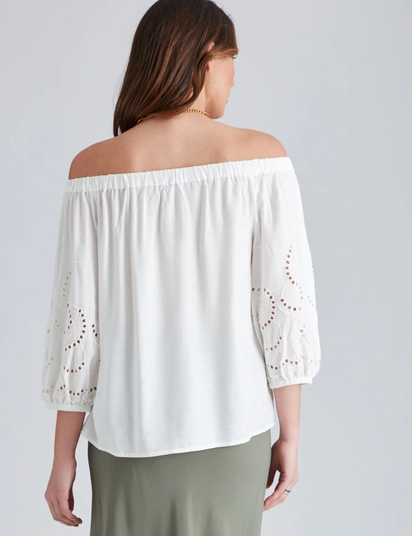 Katies Off The Shoulder Embroidered Top, hi-res image number null