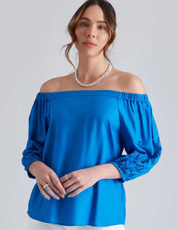 Katies Off The Shoulder Embroidered Top, hi-res image number null