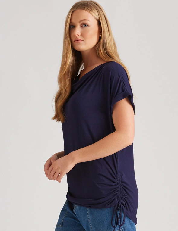 Katies Extended Sleeve Side Rusched Knitwear Top, hi-res image number null