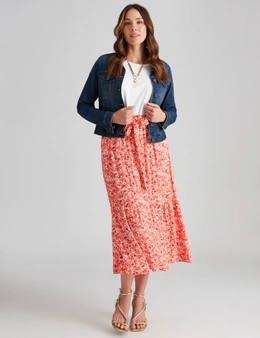 Katies Tiered Belted Maxi Skirt