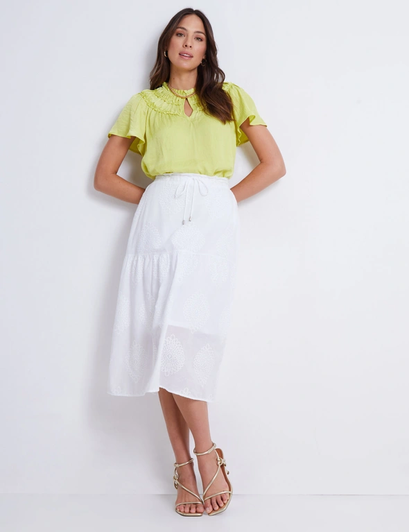 Katies Cotton Embroidered Maxi Skirt, hi-res image number null