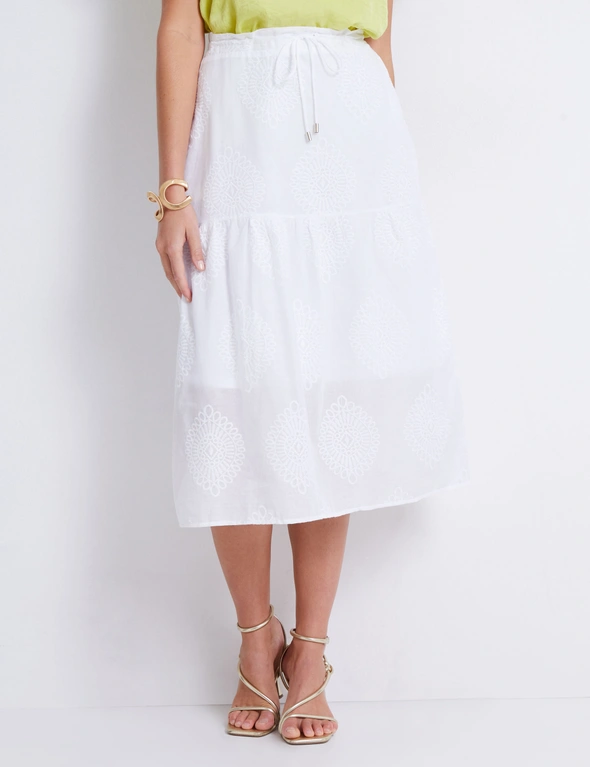 Katies Cotton Embroidered Maxi Skirt, hi-res image number null