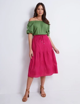 Katies Cotton Embroidered Maxi Skirt