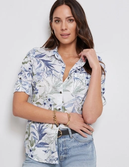 Katies Cotton Roll Up sleeve Printed Shirt