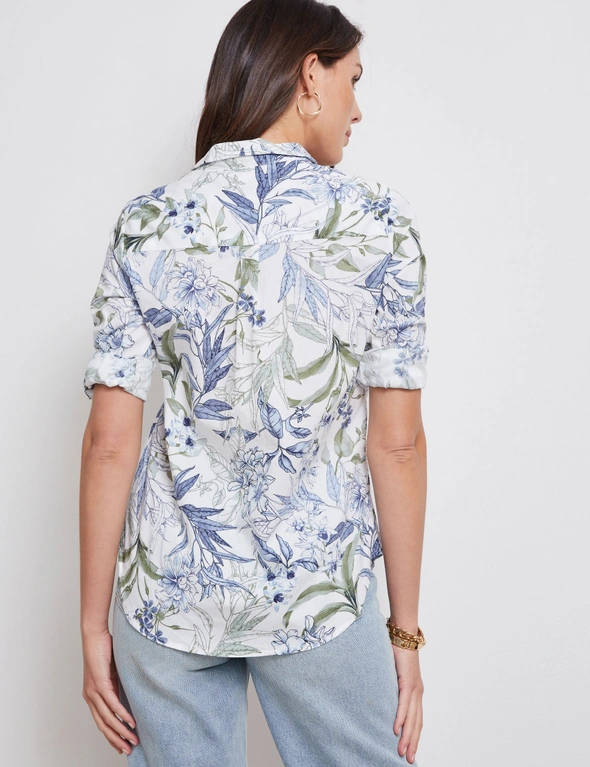 Katies Cotton Roll Up sleeve Printed Shirt, hi-res image number null