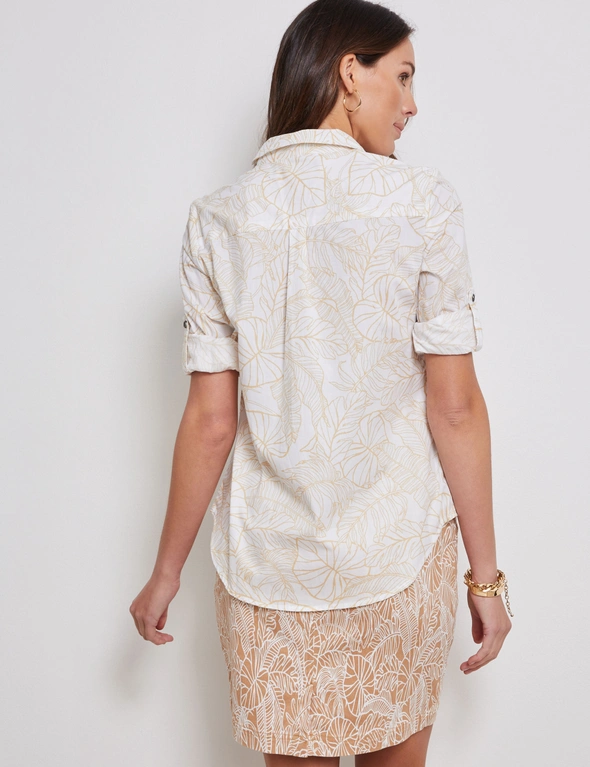 Katies Cotton Roll Up sleeve Printed Shirt, hi-res image number null