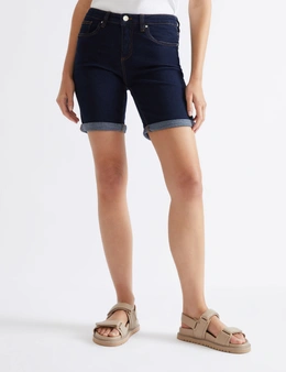 Katies Cotton Fly Front Denim Shorts