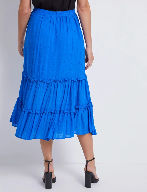 Katies Maxi Clipped Dot Tiered Skirt, hi-res image number null
