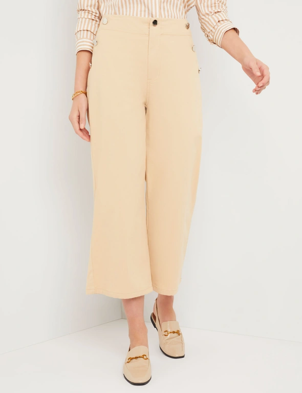 Katies 7/8 Button Pocket Wide Leg Jean, hi-res image number null