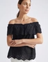 Katies Off The Shoulder Embroidered Knit Top, hi-res