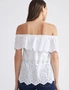 Katies Off The Shoulder Embroidered Knit Top, hi-res