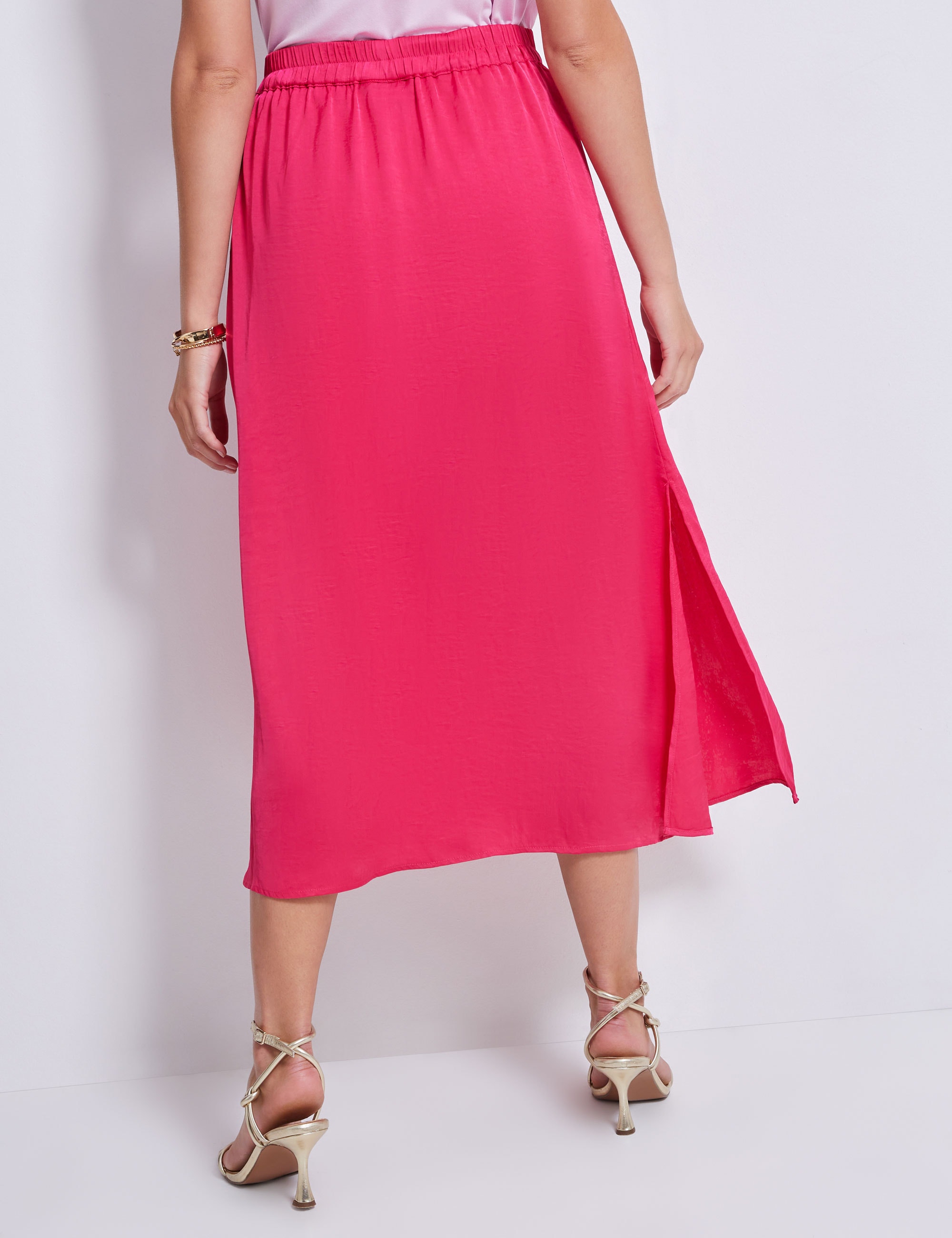 KATIES Womens Skirts Midi Summer Pink A Line Smart Casual Fashion