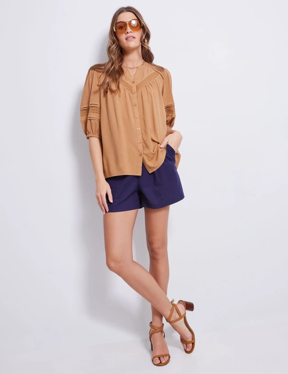 Katies Button Front Linen Shorts, hi-res image number null