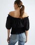 Katies Elbow Sleeve Embroidered Shiffley Top, hi-res