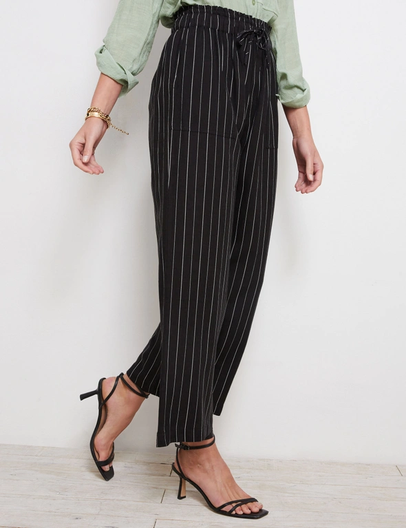 Katies Full Length Linen Stripe Pant | Noni B