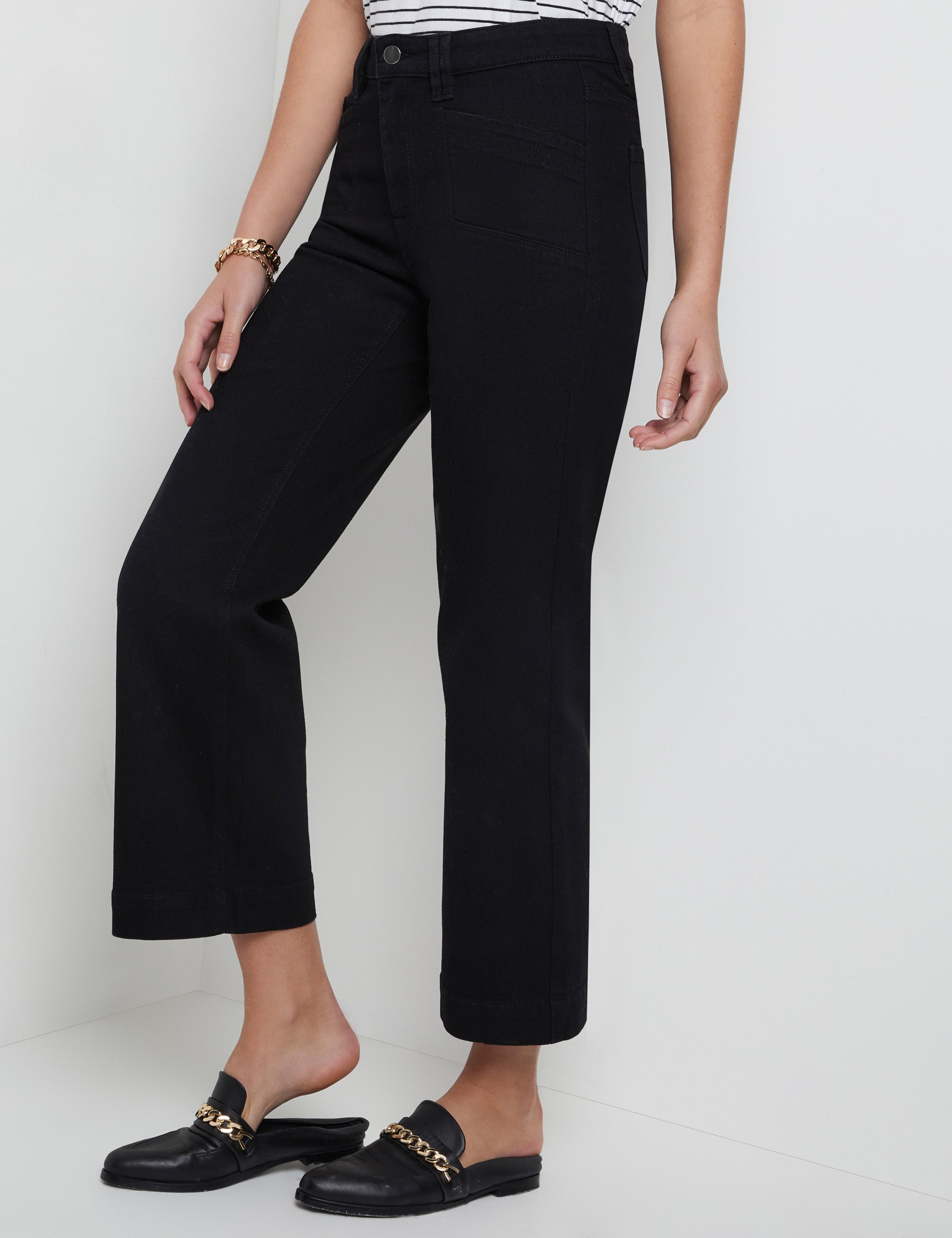 Katies Ankle Length Wide Leg Pocket Trim Jean | Crossroads