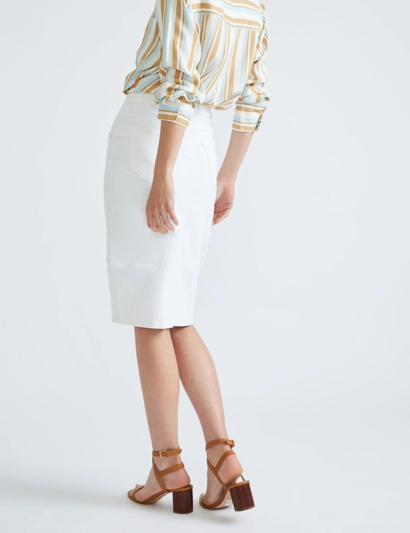 Katies Seamed Cotton Twill Skirt, hi-res image number null