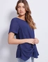 Katies Short Sleeve Double Layer Knot Front Top, hi-res