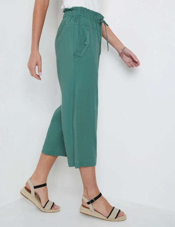 Katies Ankle Pull On Straight Leg Linen Pant, hi-res image number null