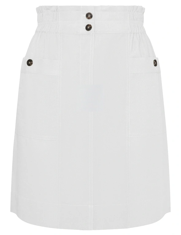 Katies Knee Length Side Pocket Linen Skirt | Katies Australia