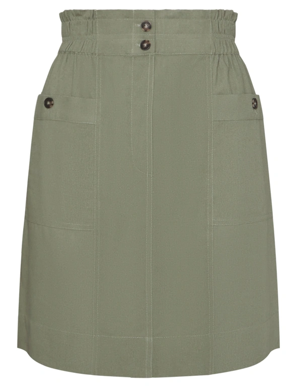 Katies Knee Length Side Pocket Linen Skirt | Liz Jordan