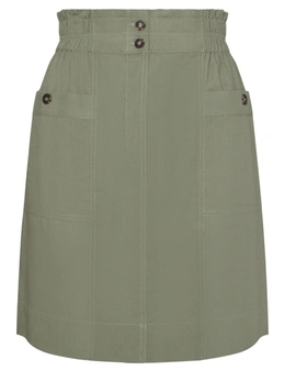 Katies Knee Length Side Pocket Linen Skirt